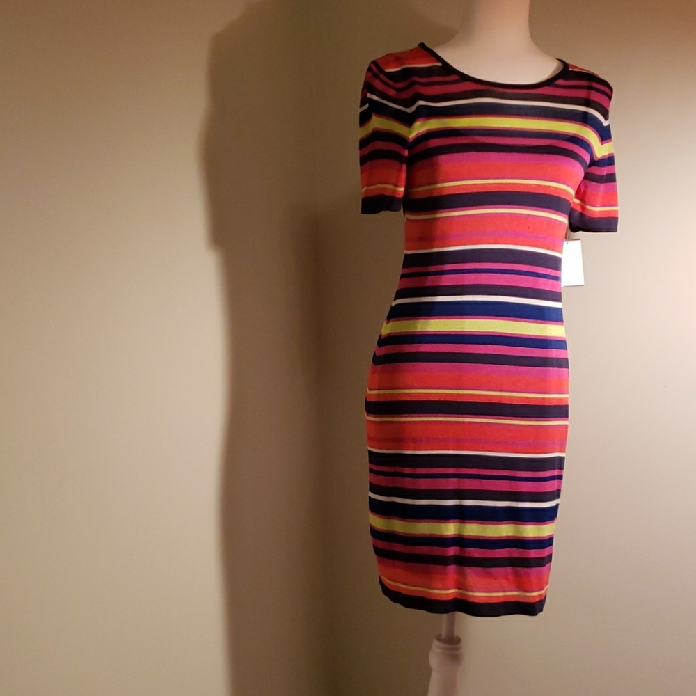 Striped summer knit dress